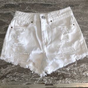 White jean shorts